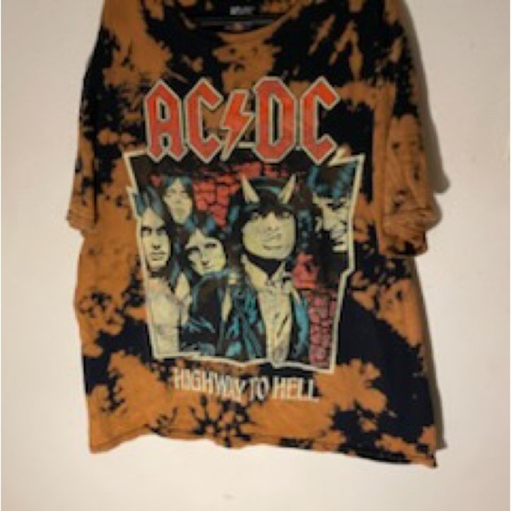 AC/DC Kids Tie-Dye T-Shirt - Black and Orange